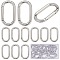 SUNNYCLUE 1 Box 24Pcs Trigger Spring O Rings O Ring Clips 44x25mm Rounded Rectangle Purse Ring Clip Clasps Spring Key Ring Carabiner Clips Keyring Snap Hooks Buckles for Jewelry Clasps DIY Crafts