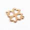 201 Stainless Steel Links connectors, Clover, Golden, 15.5x12x1mm, Hole: 1mm