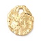 Ion Plating(IP) 304 Stainless Steel Pendants, Textured, Oval, Real 18K Gold Plated, 35x30x2mm, Hole: 7mm