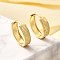 Rack Plating Ring Brass Hoop Earrings for Women, Cadmium Free & Lead Free, Long-Lasting Plated, Real 18K Gold Plated, 16x4.5mm