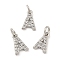 Brass Micro Pave Grade AAA Cubic Zirconia Charms, Letter A, Cadmium Free & Nickel Free & Lead Free, Real Platinum Plated, 8.5x6x1.5mm, Hole: 2mm