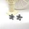 Non-Tarnish 304 Stainless Steel Stud Earrings for Women, Flower, Stainless Steel Color, 26x23mm