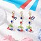 Handmade Glass Seed Beaded and Acylic Flower Pendant Decorations Sets, with Alloy Swivel Lobster Claw Clasps Hanging Ornaments, Mixed Color, 70~71mm