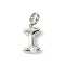 Rack Plating Brass with ABS Plastic Pearl European Dangle Charms, Large Hole Pendants, Long-Lasting Plated, Lead Free & Cadmium Free, Platinum, Letter I, 23.5mm long, hole: 5mm, pendant: 15.5x9x5mm