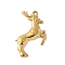 304 Stainless Steel Deer Pendants, Animal Charms, Ion Plating(IP), Real 18K Gold Plated, 28x26.5x2.5mm, Hole: 1.8mm