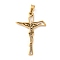 201 Stainless Steel Pendants, Crucifix Cross, Golden, 39.5x26.5x1.5mm, Hole: 6.5x4mm