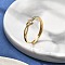 Brass Micro Pave Cubic Zirconia Solitaire Ring, Adjustable Finger Rings for Women, Heart, Real 18K Gold Plated, 5.5mm, Inner Diameter: 21mm