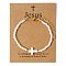 Beach Vacation Style Cross White Shell Beaded Bracelets for Women, 6 1/2~6-3/4 inch(16.5~17cm)