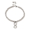 Tarnish Resistant 304 Stainless Steel Infinity Charm Bracelet with 201 Stainless Steel Round Beads for Women, Stainless Steel Color, 8-3/4 inch(22.3cm)
