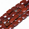 Natural Red Jasper Beads Strands, Faceted, Rectangle, 11x8x5mm, Hole: 1mm, about 18pcs/strand, 7.8 inch