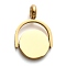 304 Stainless Steel Rotatable Pendants, Flat Round Charm, Golden, 21.5x14.5x2mm, Hole: 4mm