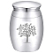 CREATCABIN Small Keepsake Urn Tree of Life Mini Cremation Urns Ashes Holder Miniature Burial Funeral Container Jar Engraving Stainless Steel for Human Family Friends Pet Memorial Silver 1.57x1.18Inch