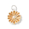 S925 Sterling Silver Pendant, with Enamel, Silver, 14.5x12.5x2.7mm