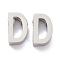 Tarnish Resistant 304 Stainless Steel Charms, Alphabet, Stainless Steel Color, Letter.D, 8x5x3mm, Hole: 1.8mm