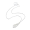 304 Stainless Steel Macrame Pouch Empty Stone Holder for Pendant Necklaces Making, with Brass Cable Chains, Silver, 17.95 inch(45.6cm), Tray: 47x6mm