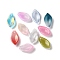 Dyed & Heated Glass Pendants, Ilibiscus Petaline, Mixed Color, 20x11x6.5mm, Hole: 1.2mm