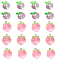 6Pcs 3 Styles Transparent Resin Fruit Pendants, 3D Peach Charms, Mixed Color, 17.5~20.3x15~17x12.5~14mm, Hole: 1.8~2mm, 2pcs/style