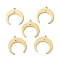 Brass Pendant, for Jewelry Making, Double Horn/Crescent Moon, Raw(Unplated), 18.5x18x1mm, Hole: 1.2mm