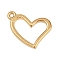304 Stainless Steel Pendants, Heart Charm, Golden, 22x24.5x1.5mm, Hole: 2mm