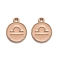 Alloy Enamel Pendants, Flat Round with Constellation/Zodiac Sign, Libra, 22x18x2mm, Hole: 1.5mm