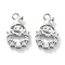 Micro Pave Clear Cubic Zirconia Pendants, Cadmium Free & Nickel Free & Lead Free, Platinum, 13x8.5x3mm, Hole: 1.2mm