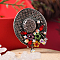 Christmas Theme Golden Alloy Rhinestone Brooch Pin, Colorful, Hat