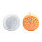 Candle Food Grade Silicone Molds, for Scented Candle Making, Flat Round with Tree of Life Pattern, White, 9x8.9x2.8cm, Inner Diameter: 7.7x7.8cm