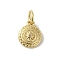 Brass Micro Pave Cubic Zirconia Charms, Cadmium Free & Nickel Free & Lead Free, Real 18K Gold Plated, Sun Charms, Clear, 10x8x1mm, Hole: 3mm