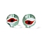 Handmad Evil Eye Round Lampwork Beads, Medium Aquamarine, 10x9~10mm, Hole: 1.6~2mm