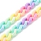 Handmade Opaque Acrylic Curb Chains, Twisted Link Chains, Faceted, Colorful, 16x11x3mm, about 16.4 Feet(5m)/Strand