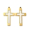 201 Stainless Steel Pendants, Cross Charm, Golden, 45x25x2.5mm, Hole: 2.7mm