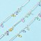 Brass Oval Link Chains, with Glass Horse Eye Chains, Unwelded, with Spool, Silver, 2x1.5x0.5mm, 15x2.5x0.5mm, about 16.40 Feet(5m)/Roll