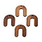Resin & Walnut Wood Pendants, Saddle Brown, 30x27x2.5mm, Hole: 2mm