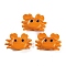 Handmade Lampwork Beads, Crab, Orange, 15~17x22~24x7.5~9mm, Hole: 1.6~2mm