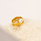 304 Stainless Steel Pave Cubic Zirconia Finger Rings, Golden, Round, US Size 7(17.3mm)