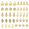 40Pcs 10 Style Rack Plating Alloy Pendants, Cadmium Free & Nickel Free & Lead Free, Monkey & Money Bag & Tortoise & Musical Note Charm, Matte Gold Color, 5~23.5x10~17x1.5~3.5mm, Hole: 1~2.5mm, 4pcs/style