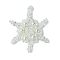 Christmas Seed Beads Beaded Charms, Snowflake Pendants, White, 41x4mm, Hole: 3mm