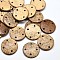 Dyed Flat Round 4-Hole Coconut Buttons, BurlyWood, 30x4~6mm, Hole: 3mm