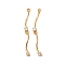 Brass Micro Pave Clear Cubic Zirconia Pendants, Cadmium Free & Nickel Free & Lead Free, Real 18K Gold Plated, 35x3.5x2.5mm, Hole: 1.2mm