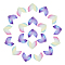 20Pcs 2 Colors Gradient Color Transparent Resin Pendants, Whale Tail Charm, Mixed Color, 24.5x26.5x1.5mm, Hole: 1.5mm, 10pcs/color