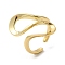 Brass Open Cuff Rings, Ribbon Ring for Women, Cadmium Free & Lead Free, Real 18K Gold Plated, 2~27mm, Inner Diameter: 17mm