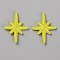 Cloth Star Self-adhesion Embroidery Sew on Appliques, Sewing Craft Decoration, Yellow, 32x24.5x2mm