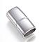 Tarnish Resistant 304 Stainless Steel Magnetic Clasps with Glue-in Ends, Rectangle, Stainless Steel Color, 28.5x14x8.5mm, Hole: 12x6mm