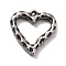 304 Stainless Steel Pendants Cabochons for Enamel, Heart, Stainless Steel Color, 21x20x3.5mm, Hole: 1.6mm