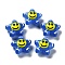 Handmade Lampwork Bead, with Enamel, Star with Smiling Face, Royal Blue, 20~20.5x21~21.5x10.5~11mm, Hole: 1.6mm