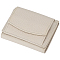 CREATCABIN Cowhide Leather Wallets Milkshake White Foldable Wallet Rectangle Card Organizer Pocket Mini Wallet with Snap Button Compact Wallet Cash Slot for Coin Loose Change Storage 8x3.9x0.35in