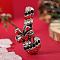 Christmas Theme Zinc Alloy Rhinestone Brooches for Backpack Clothes, Candy Cane