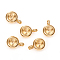 201 Stainless Steel Pendant Rhinestone Settings, For Pointed Back Rivoli Rhinestone, Flat Round, Real 18K Gold Plated, Fit for 4mm  Rhinestone, 9.5x6.5x3.5mm, Hole: 2mm
