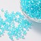 Bicone AB Color Plated Eco-Friendly Transparent Acrylic Beads, Cyan, 4x4mm, Hole: 1mm, about 16600pcs/500g