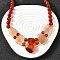 Natural Red Agate Faceted Bib Graduated Beaded Necklaces for Women, with Stainless Steel Lobster Clasps, Stainless Steel Color, 19.09 inch(48.5cm)